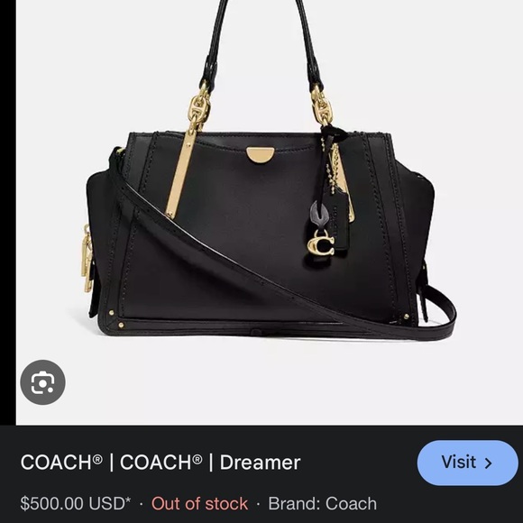 COACH Gray Dreamer Mixed Leather Satchel - Picture 2 of 10